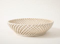  S vres Porcelain Manufacture Nationale de S vres Porcelain Faux Basket Weave Bowl France c 1960 - 4145155