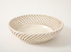  S vres Porcelain Manufacture Nationale de S vres Porcelain Faux Basket Weave Bowl France c 1960 - 4145158