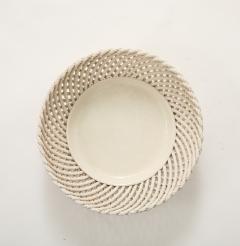  S vres Porcelain Manufacture Nationale de S vres Porcelain Faux Basket Weave Bowl France c 1960 - 4145159