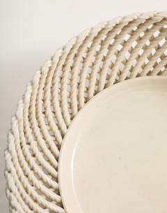  S vres Porcelain Manufacture Nationale de S vres Porcelain Faux Basket Weave Bowl France c 1960 - 4145165