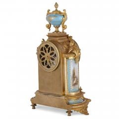  S vres Porcelain Manufacture Nationale de S vres Rococo style gilt bronze mounted porcelain clock garniture - 3585831