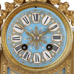  S vres Porcelain Manufacture Nationale de S vres Rococo style gilt bronze mounted porcelain clock garniture - 3585836