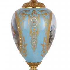  S vres Porcelain Manufacture Nationale de S vres Rococo style gilt bronze mounted porcelain clock garniture - 3585842