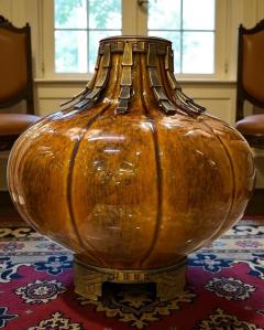  S vres Porcelain Manufacture Nationale de S vres S vres Ceramic Vase with Patinated Metal Mounts by Paul Milet France 1920s - 4510054