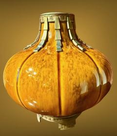  S vres Porcelain Manufacture Nationale de S vres S vres Ceramic Vase with Patinated Metal Mounts by Paul Milet France 1920s - 4510056