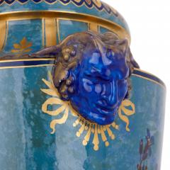  S vres Porcelain Manufacture Nationale de S vres S vres blue porcelain urn on gilt bronze plinth - 3970812