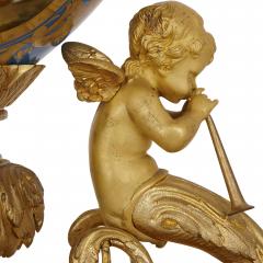  S vres Porcelain Manufacture Nationale de S vres S vres style gilt bronze mounted porcelain clock set - 3811813