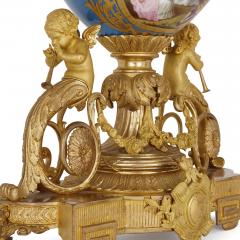  S vres Porcelain Manufacture Nationale de S vres S vres style gilt bronze mounted porcelain clock set - 3811814