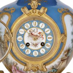  S vres Porcelain Manufacture Nationale de S vres S vres style gilt bronze mounted porcelain clock set - 3811815