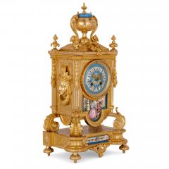  S vres Porcelain Manufacture Nationale de S vres S vres style porcelain and gilt bronze three piece clock set - 4247594