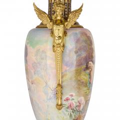  S vres Porcelain Manufacture Nationale de S vres Very large pair of antique Rococo and S vres style porcelain vases - 4421340