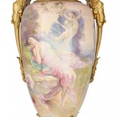  S vres Porcelain Manufacture Nationale de S vres Very large pair of antique Rococo and S vres style porcelain vases - 4421341