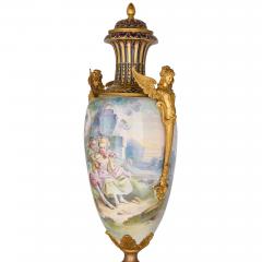  S vres Porcelain Manufacture Nationale de S vres Very large pair of antique S vres style porcelain and ormolu vases - 4387744