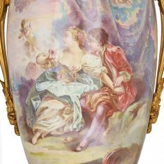  S vres Porcelain Manufacture Nationale de S vres Very large pair of antique S vres style porcelain and ormolu vases - 4387747