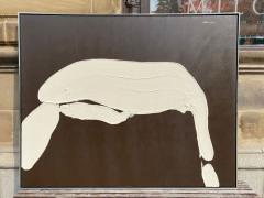  SHERADSKI ABSTRACT DARK BROWN AND WHITE PAINTING ACRYLIC ON CANVAS BY SHERADSKI - 3219714