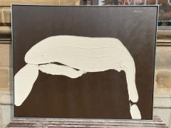  SHERADSKI ABSTRACT DARK BROWN AND WHITE PAINTING ACRYLIC ON CANVAS BY SHERADSKI - 3219717