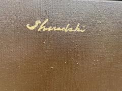  SHERADSKI ABSTRACT DARK BROWN AND WHITE PAINTING ACRYLIC ON CANVAS BY SHERADSKI - 3219718