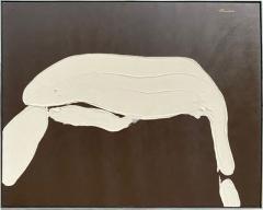  SHERADSKI ABSTRACT DARK BROWN AND WHITE PAINTING ACRYLIC ON CANVAS BY SHERADSKI - 3223726