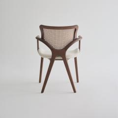  SIMONINI Lotus Chair Solid Wood Chair with Arms Walnut and Hexagonal Cane by Simonini - 4762906
