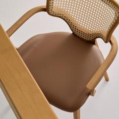  SIMONINI Lotus Chair Solid Wood Chair with Arms Walnut and Hexagonal Cane by Simonini - 4762924