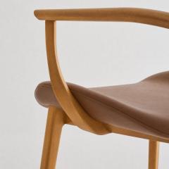  SIMONINI Lotus Chair Solid Wood Chair with Arms Walnut and Hexagonal Cane by Simonini - 4762916