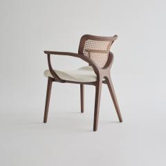  SIMONINI Lotus Chair Solid Wood Chair with Arms Walnut and Hexagonal Cane by Simonini - 4762930