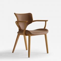  SIMONINI Lotus Chair Solid Wood Chair with Arms Walnut and Hexagonal Cane by Simonini - 4826147
