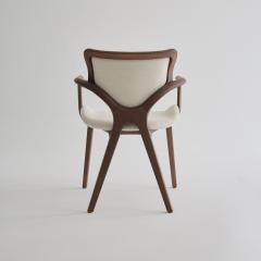  SIMONINI Lotus dinning chair with Arms Walnut with Upholstered Back by Daniel Simonini - 4762945