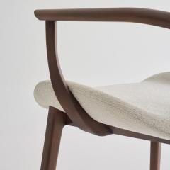  SIMONINI Lotus dinning chair with Arms Walnut with Upholstered Back by Daniel Simonini - 4762977