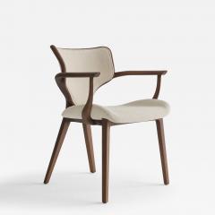  SIMONINI Lotus dinning chair with Arms Walnut with Upholstered Back by Daniel Simonini - 4826148