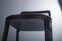  SIMONINI Minimal Style Bar Stool in Solid wood Textiles or Leather Seat Black finish - 2031984