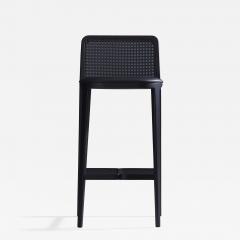  SIMONINI Minimal Style Bar Stool in Solid wood Textiles or Leather Seat Black finish - 2033990