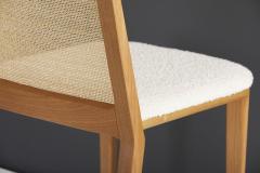  SIMONINI Minimal Style Solid Wood Chair Special Textile Seating Caning Backboard - 2022242