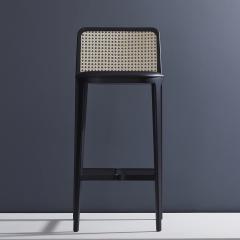  SIMONINI Minimal Style Solid Wood Stool Textiles or Leather Seatings Caning Backboard - 2022626