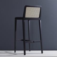  SIMONINI Minimal Style Solid Wood Stool Textiles or Leather Seatings Caning Backboard - 2022627