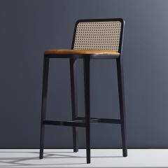  SIMONINI Minimal Style Solid Wood Stool Textiles or Leather Seatings Caning Backboard - 2022573