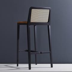  SIMONINI Minimal Style Solid Wood Stool Textiles or Leather Seatings Caning Backboard - 2022576