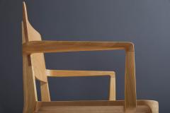  SIMONINI Minimalist Modern Chair in Natural Solid Wood with Arms - 2248584