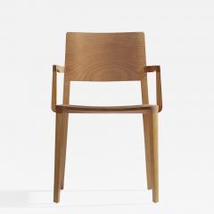  SIMONINI Minimalist Modern Chair in Natural Solid Wood with Arms - 2250734