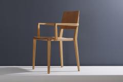  SIMONINI Minimalist Modern Chair in Natural Solid Wood with Arms - 2043452