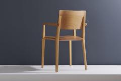  SIMONINI Minimalist Modern Chair in Natural Solid Wood with Arms - 2043453