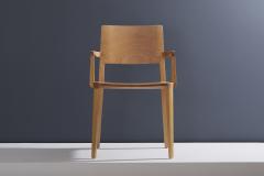  SIMONINI Minimalist Modern Chair in Natural Solid Wood with Arms - 2043454