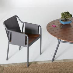  SIMONINI Minimalist Outdoor Armchair in Metal and solid wood - 2248731
