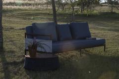  SIMONINI Minimalist Sofa in Hardwood Metal and Fabric Usable Outdoors - 2248651