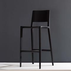  SIMONINI Minimalist Style Stool in Black Ebonized Solid Wood - 1972123