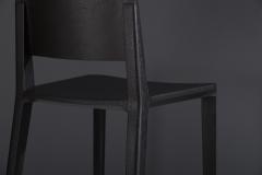  SIMONINI Minimalist Style Stool in Black Ebonized Solid Wood - 2043223
