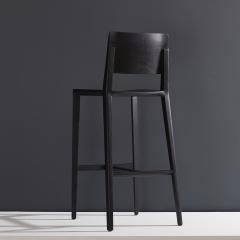  SIMONINI Minimalist Style Stool in Black Ebonized Solid Wood - 2043233