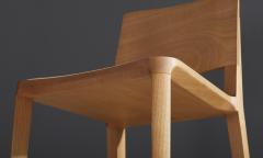  SIMONINI Minimalist Style Stool in Natural Solid Wood Leather Seating - 2043296