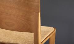  SIMONINI Minimalist Style Stool in Natural Solid Wood Leather Seating - 2043310