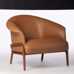  SIMONINI Modern Organic style Collana armchair in Solid Wood leather Flexible Seating - 2680591